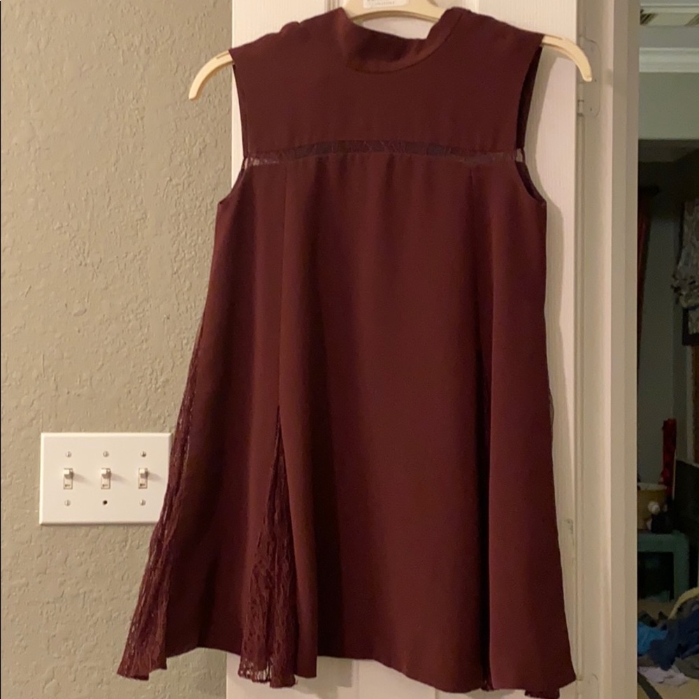 Adeam swing top in maroon. Size 4/small.